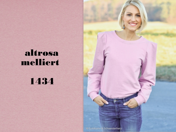 Sweat - Uni - Eike - altrosa - melliert - 1434